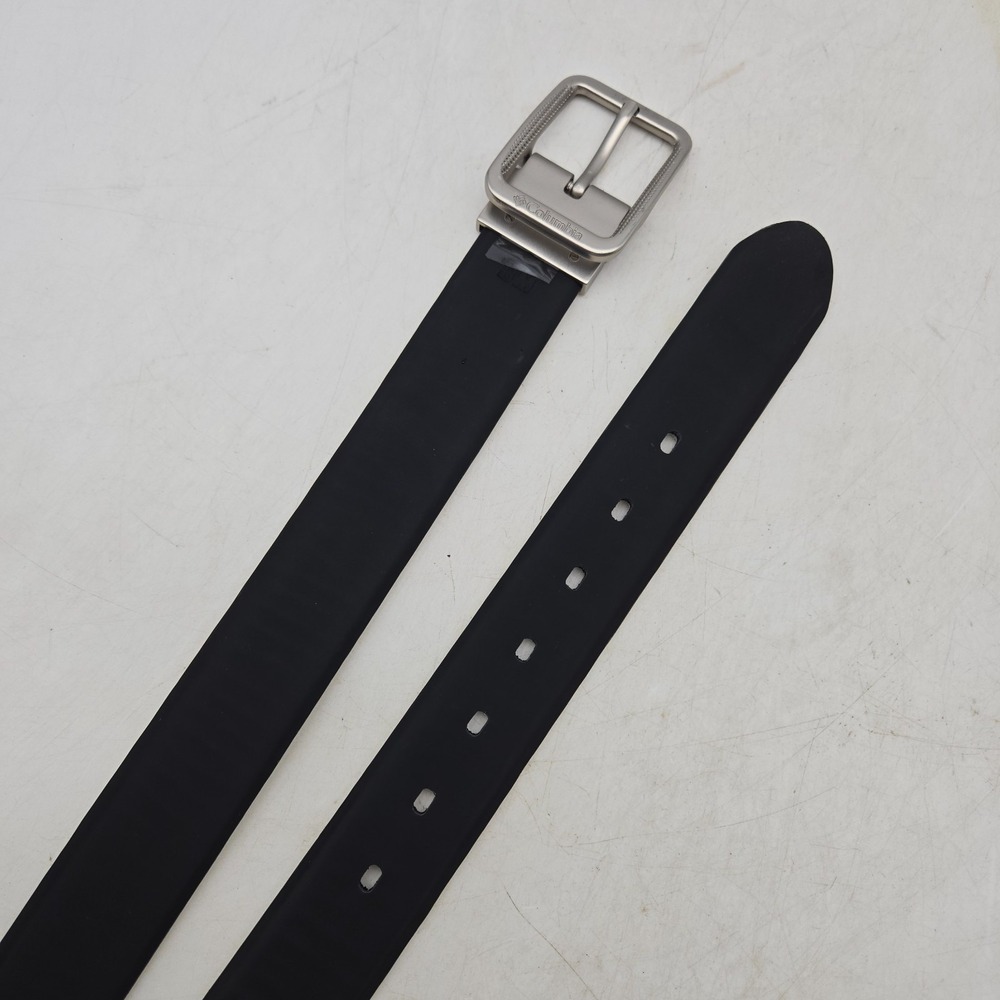 Columbia Sportswear Belt Black White Reversible Leather Men 36 Nickel Buckle